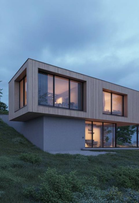Maison cubique en pente : comment concevoir une architecture moderne sur terrain en dénivelé