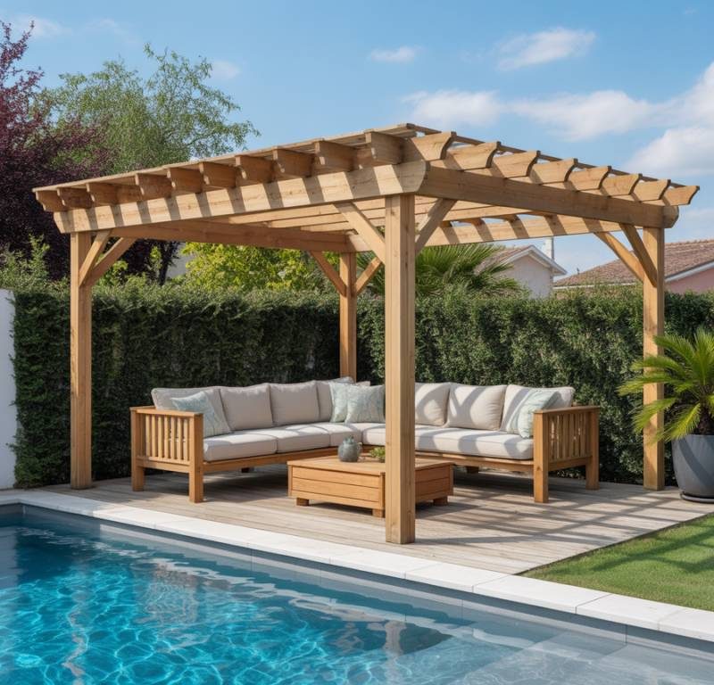 Pergola bois piscine terrasse : idées de design et conseils pour une extension élégante de votre extérieur